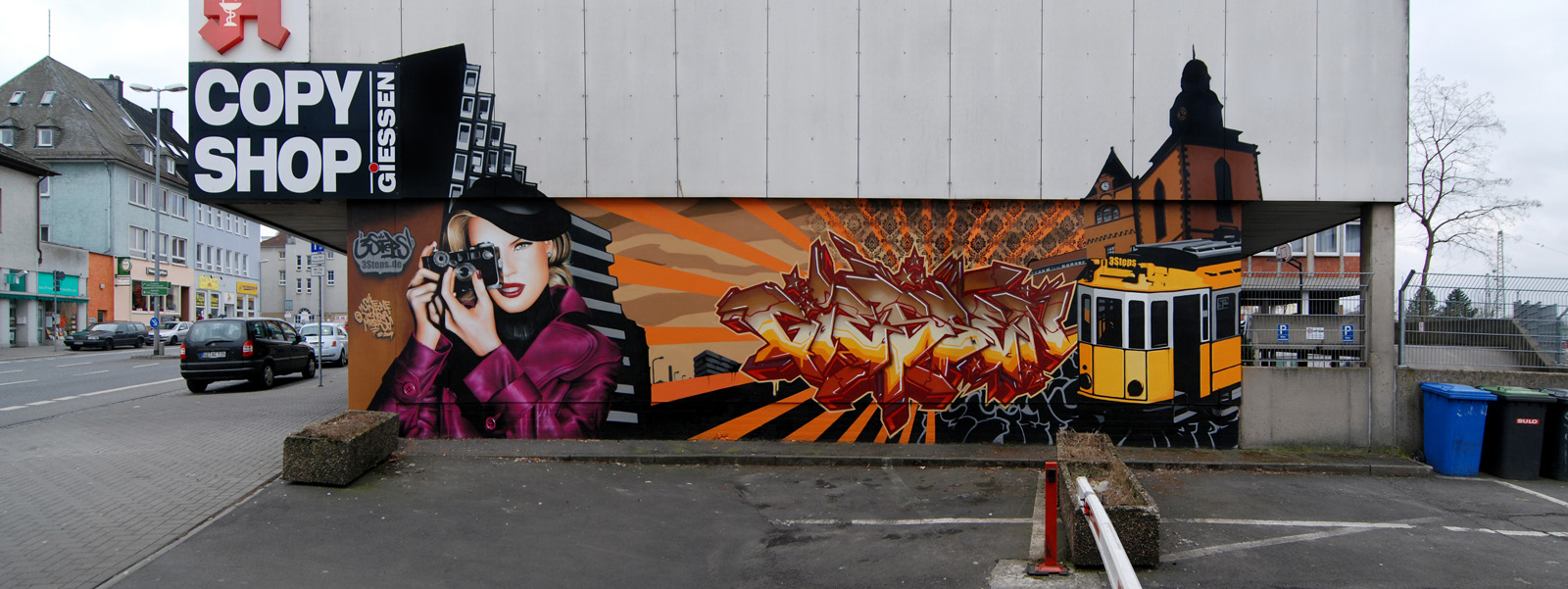 Painted December 2009 at minus 7 degrees in Frankfurter Str. Giessen.