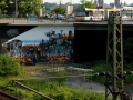 Painted during International Meeting of Styles in Wiesbaden in2009. The wall is around 6,5 meters high and 13 meter long. The image reflects warriors trying to survive in urban landscape while history is repeating itself.